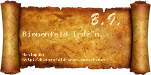 Bienenfeld Irén névjegykártya